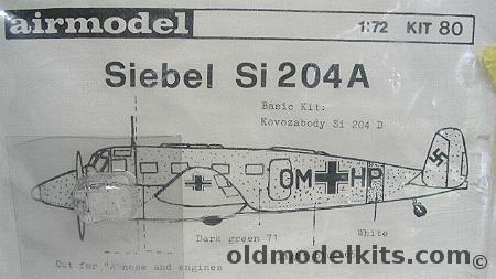 Airmodel 1/72 Siebel Si 204A Converson kit, 80  plastic model kit